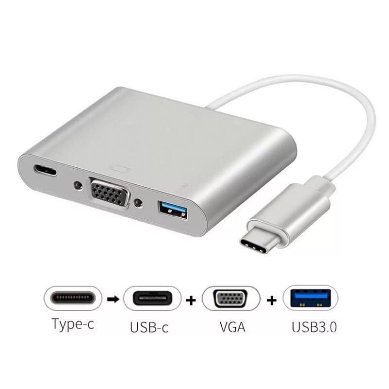 CABLE TYPE-C => VGA+USB 3.0+Type-C