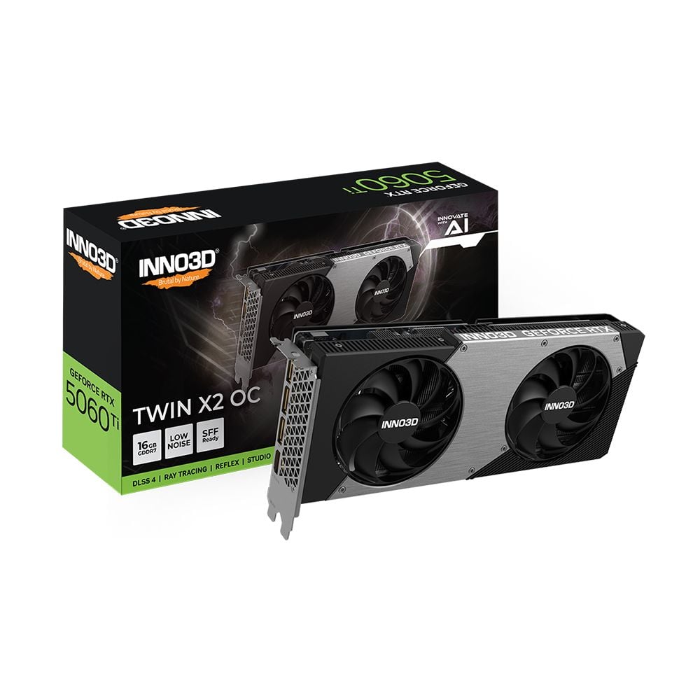 VGA 16GB INNO3D RTX5060 Ti 16GB TWIN X2 OC Chính Hãng