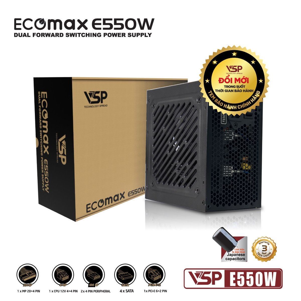 NGUỒN VSP ECOMAX E550W Chính Hãng
